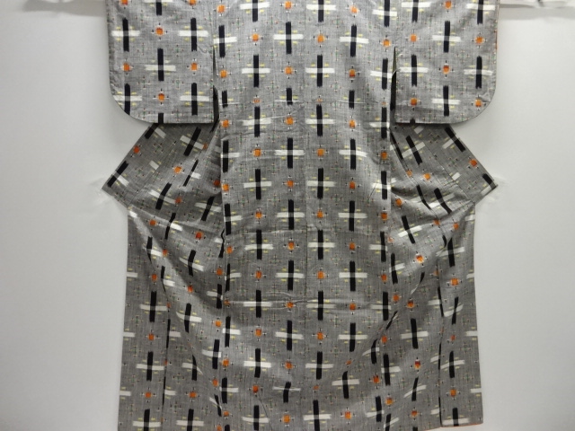 JAPANESE KIMONO / TSUMUGI / WOVEN CROSS KASURI